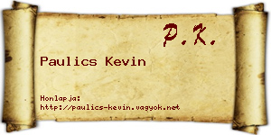 Paulics Kevin névjegykártya