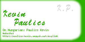 kevin paulics business card